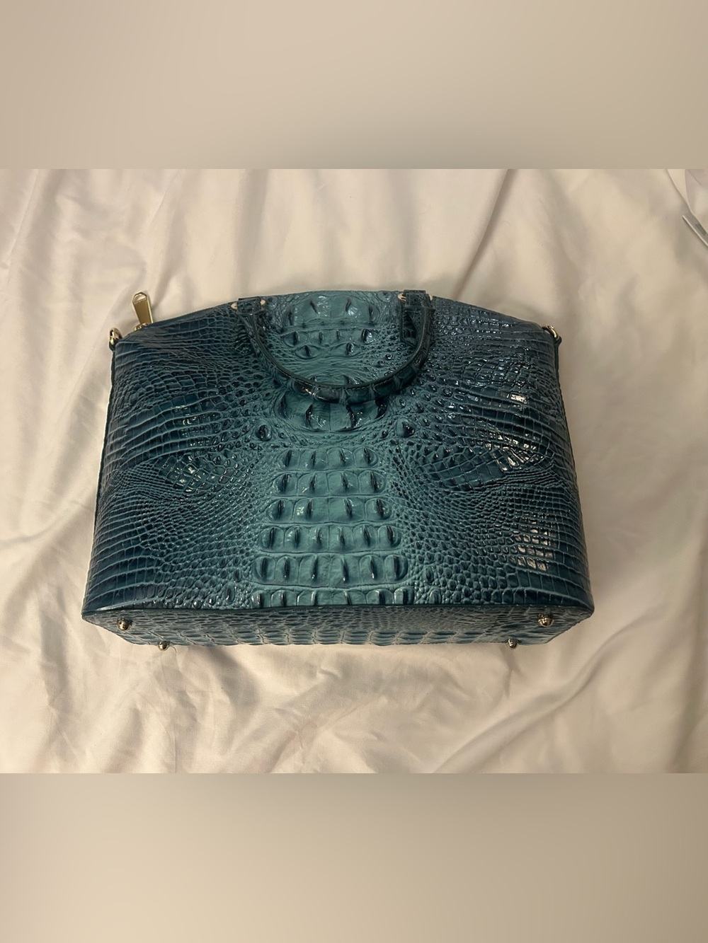 Brahmin Medium Asher Tote in Teal Blue discontinued Melbourne Collection